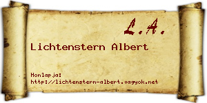 Lichtenstern Albert névjegykártya